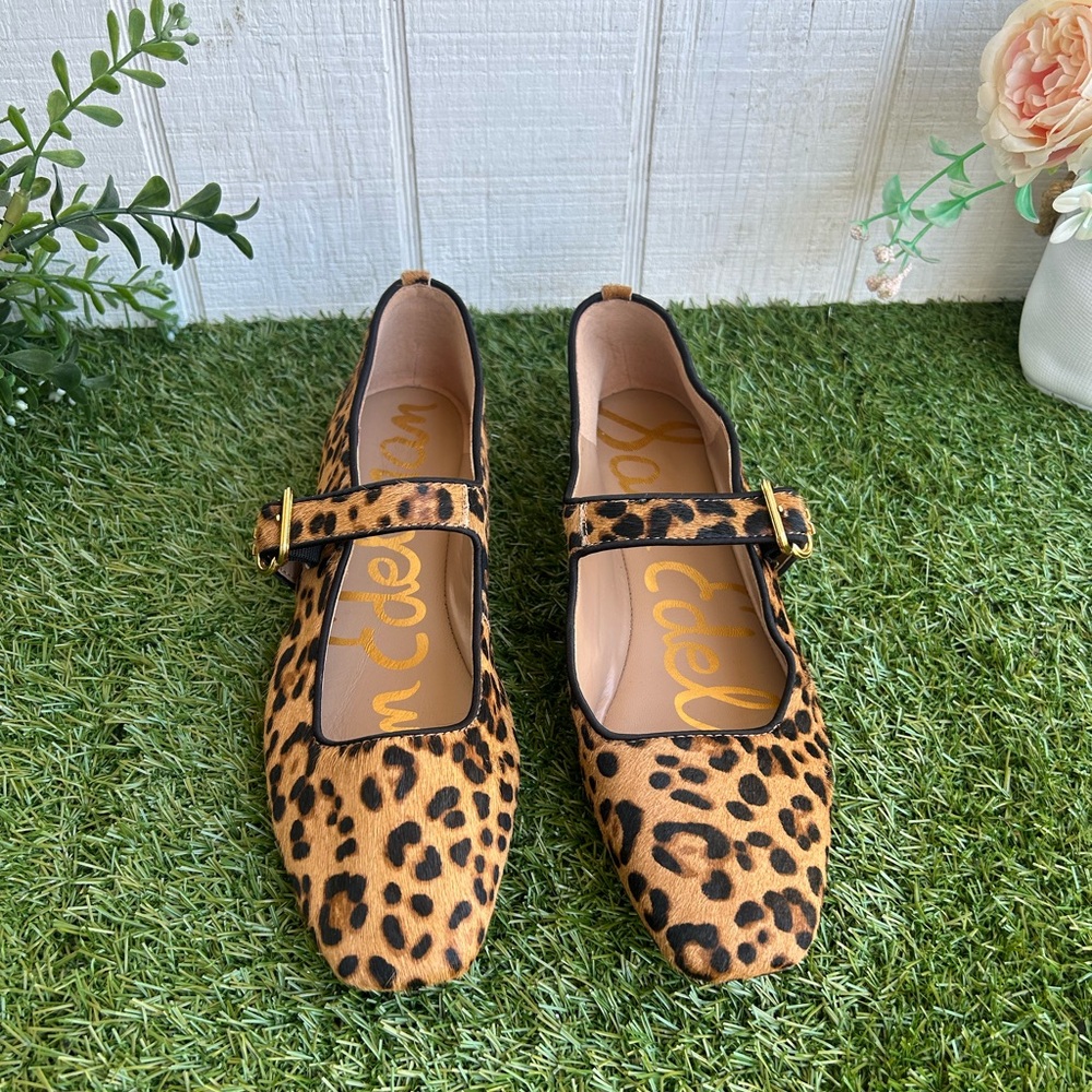 Sam Edelman Leopard Print Mary Jane Flats - Brown & Black - Picture 14 of 16